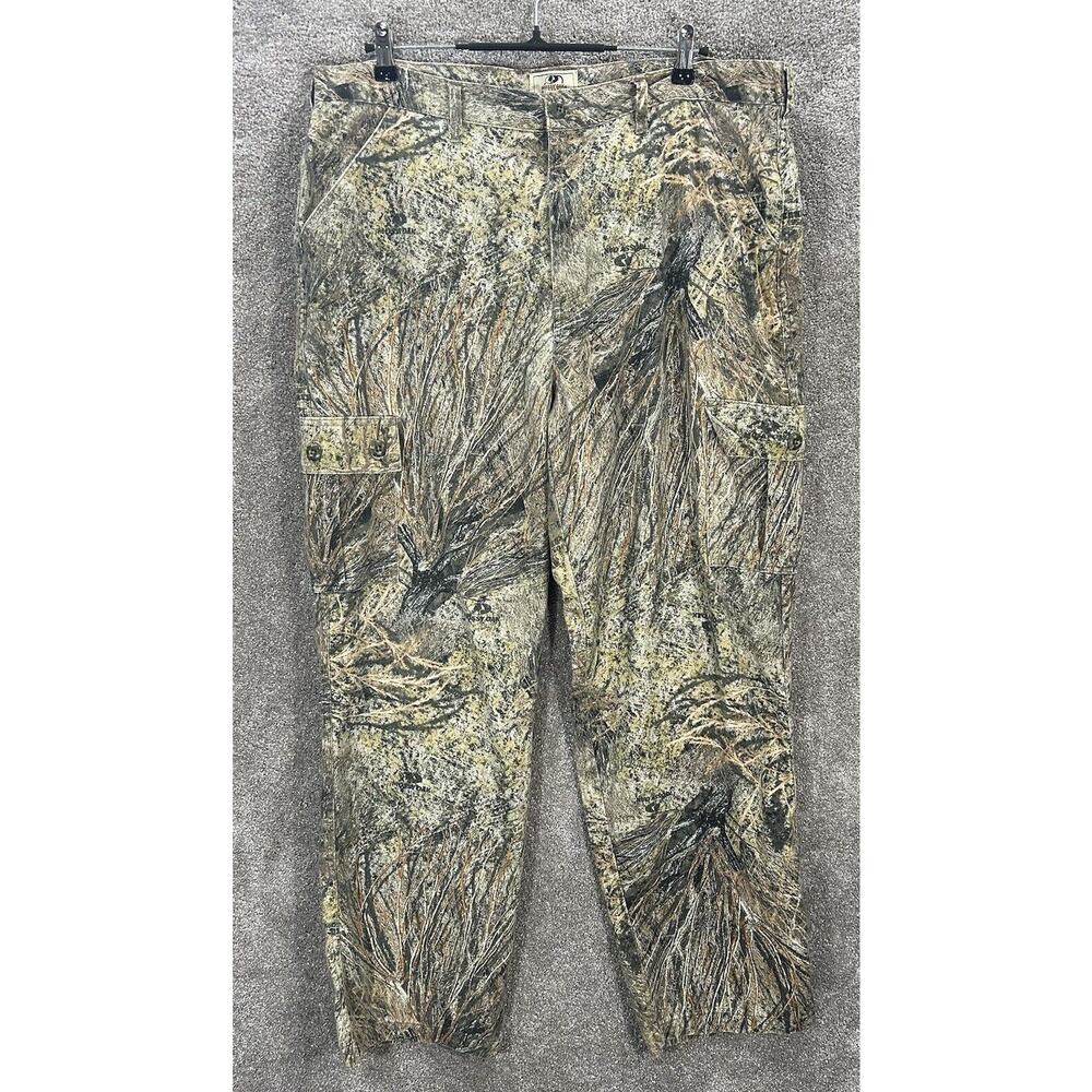 Mossy Oak Pants Mens Large Brown Cargo Camo Measures 39X32 Hunting Outdoors